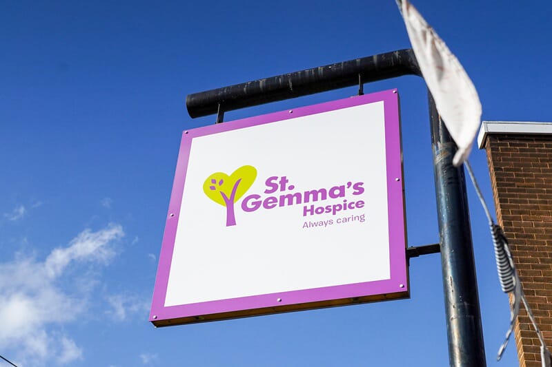 An image of the St. Gemma's exterior signage.